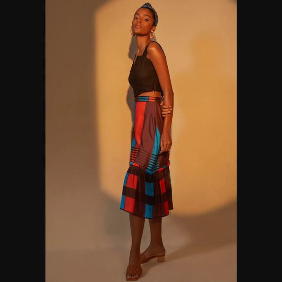 Eva Franco Flounced Midi Skirt - New - Size 12 - Picture 3 of 5